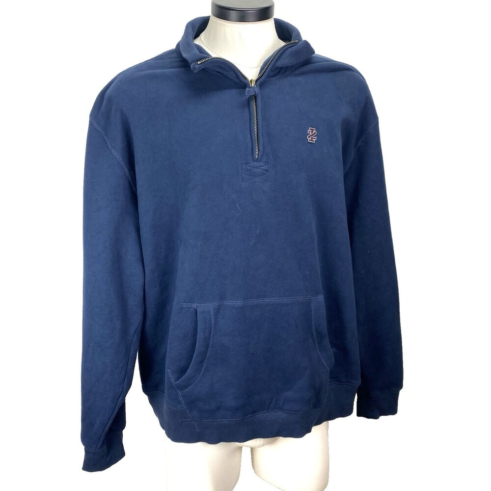 Izod Luxury Sport Vintage 1/4 Zip Blue Sweatshirt Top Men's  Size XL